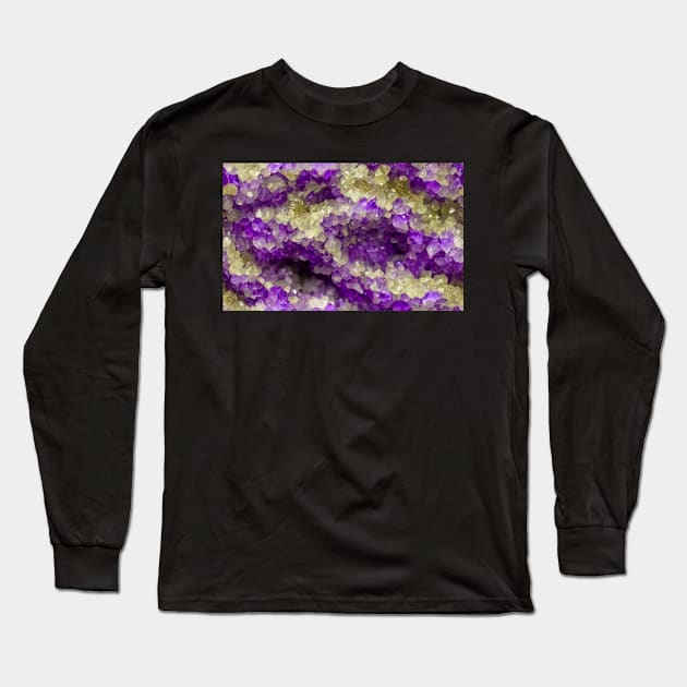 Seamless Amethyst Texture V Long Sleeve T-Shirt by newdreamsss